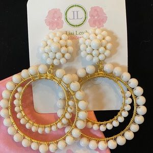 Lisi Lerch Lovella Large White Beaded Earrings